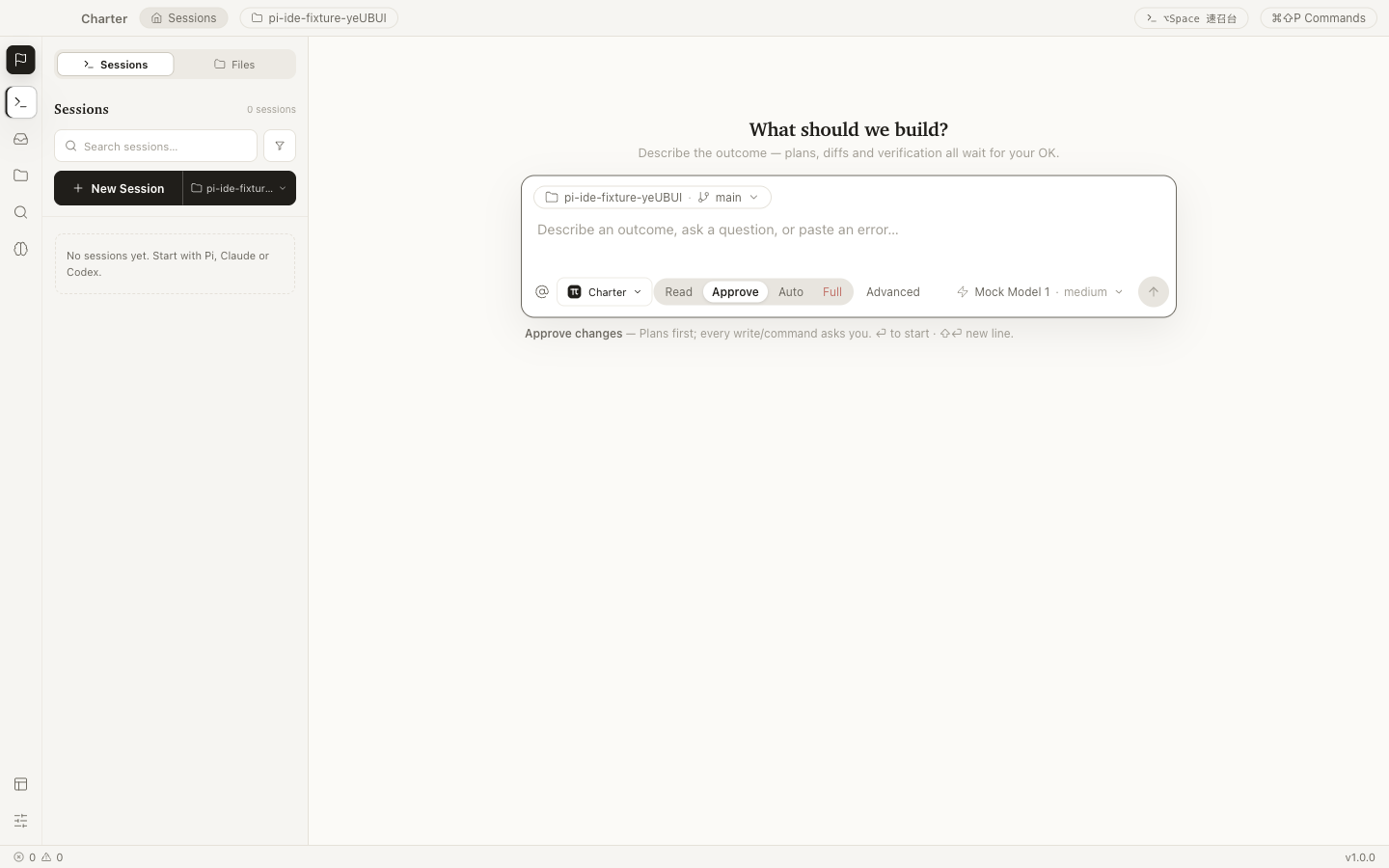 Act one — Delegate: the composer holds 'Harden checkout retries and add regression coverage', ready to submit.